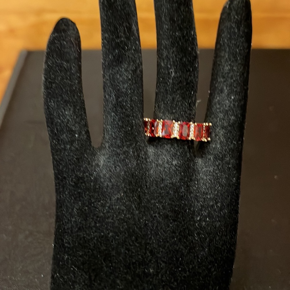 Gem Stone Ring 18k Rose Gold Plated - Picture 8 of 9
